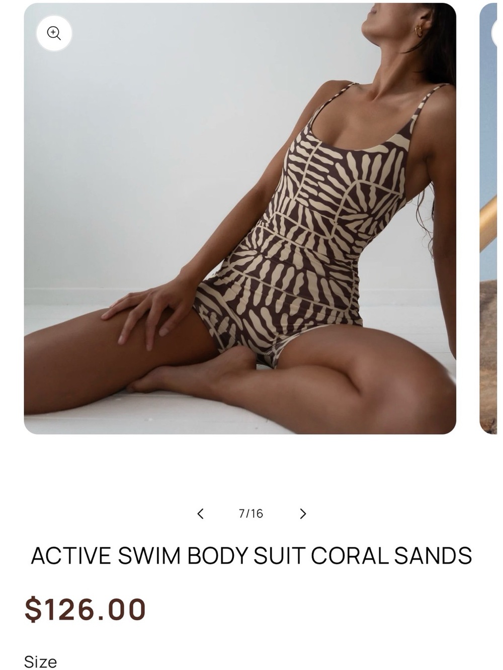 Coral Sands One-Piece Swimsuit in Brown & Cream